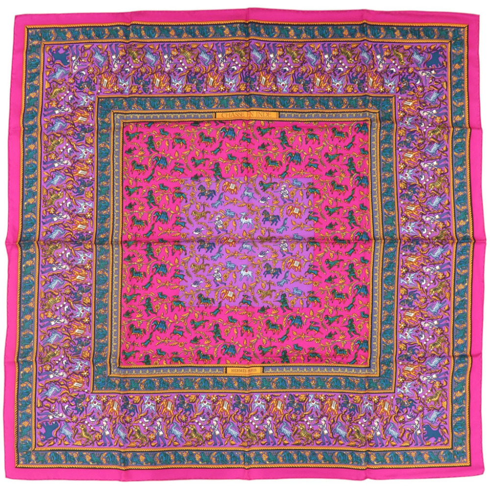 HERMES Pink Silk Scarf